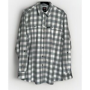 Wrangler Men's Outdoor Series Button Shirt L Checker Plaid Vented Performance